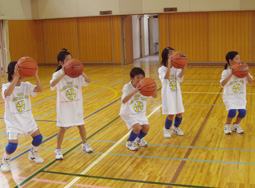 写真：シュートの構え