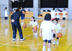 写真：顔を上げてドリブルしましょう